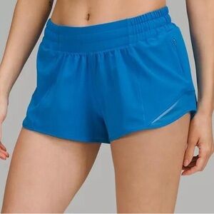 Lululemon blue Hottie Hot 2.5 inch, low rise size 2 shorts